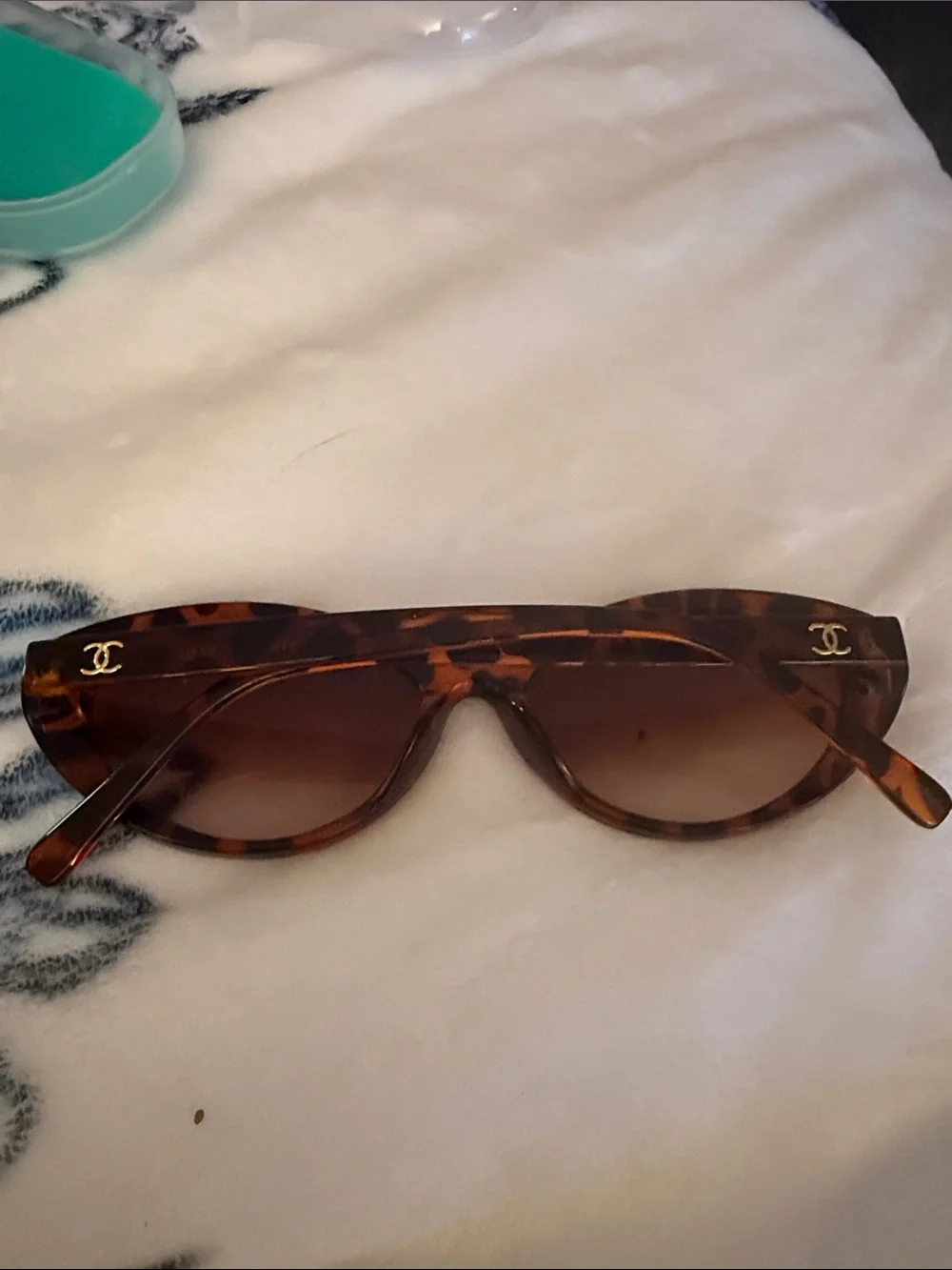 Tortoiseshell Sunglasses with Gold Accent and Brown Lenses